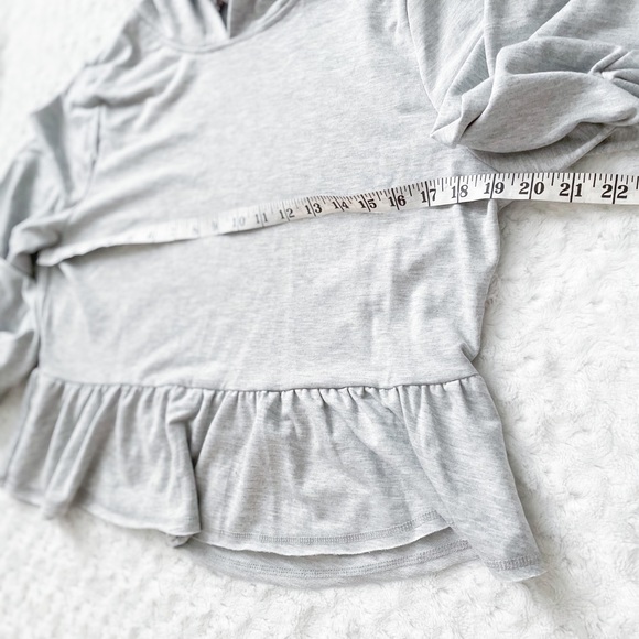 NWT-GYPSIES & MOONDUST Grey Peplum Light Hooded Sweatshirt - Picture 6 of 10